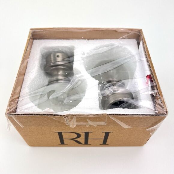 Restoration Hardware Medium Estate Crystal Ball Finials Set Of 2 - Picture 2 of 6